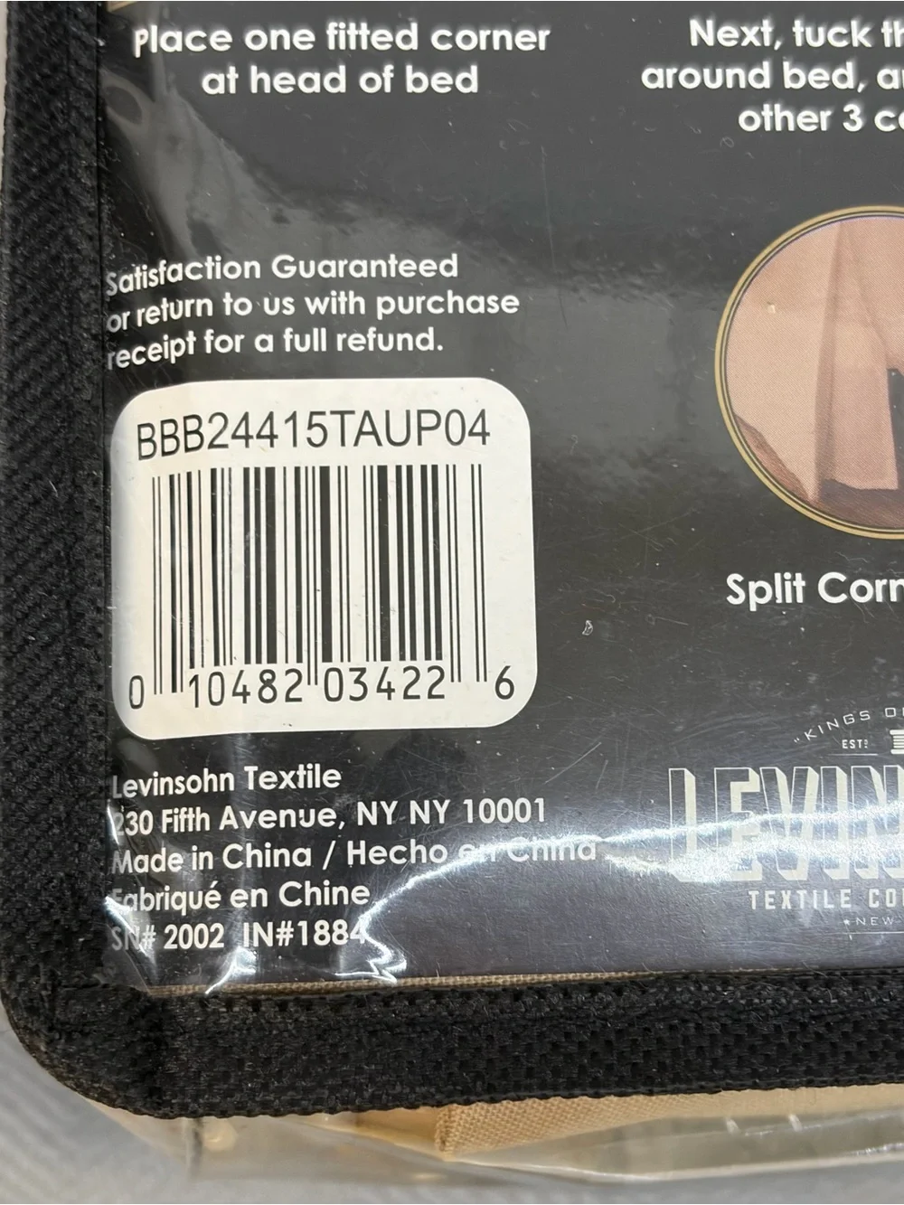 NWT Wonder skirt king size bed skirt with 15 inch drop color taupe split corner